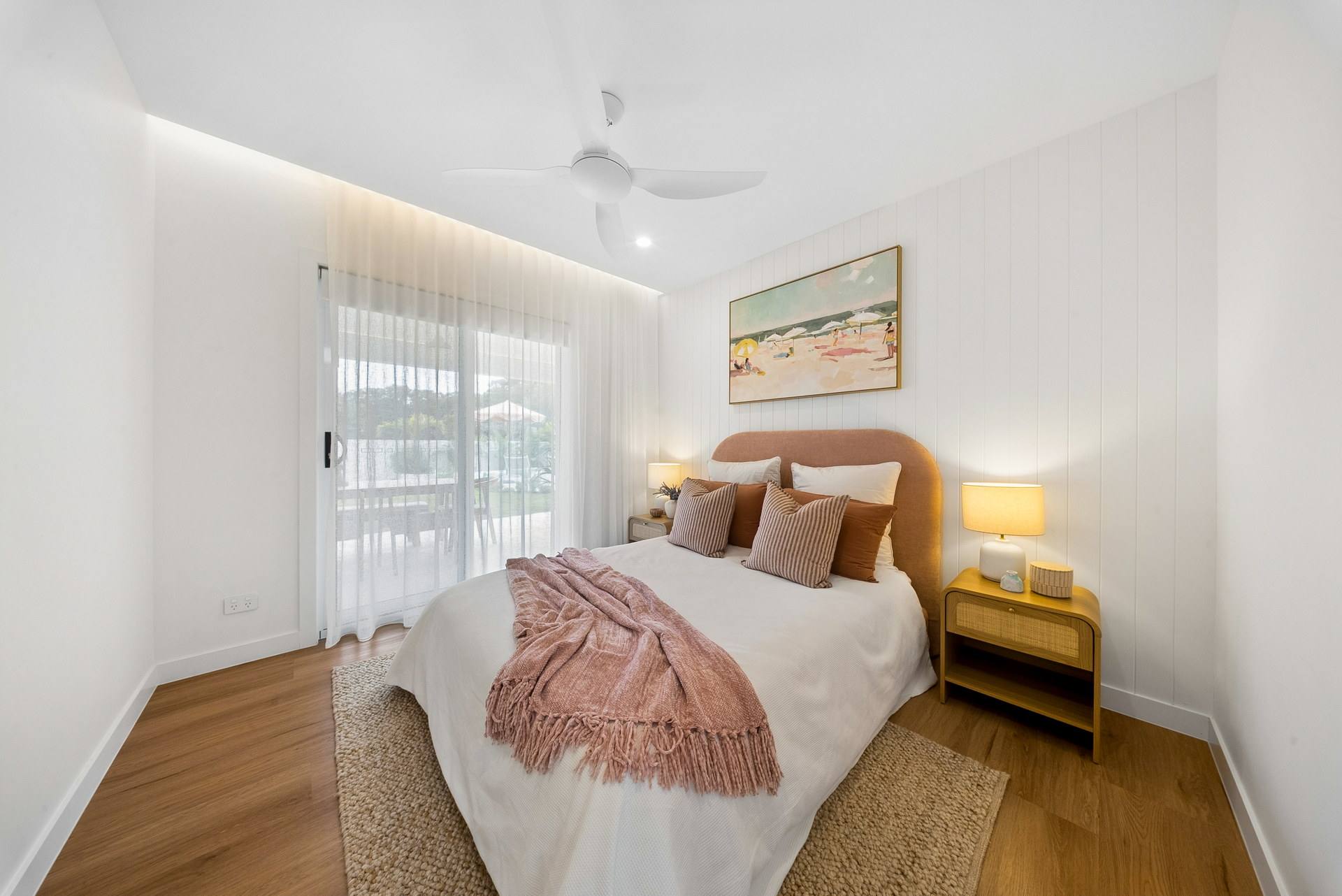 Bedroom with cove lighting